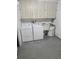 Functional laundry area equipped with washer, dryer, utility sink, and a water heater at 1107 Queen Anne Dr # C, Palm Harbor, FL 34684