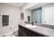 Bathroom features granite counters, modern sink and hardware, framed mirror and shower at 146 Rain Berry Ave, Ruskin, FL 33570