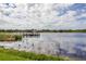 Picturesque community lake with a wooden pier extending into the calm water at 2434 Australia E Way # 38, Clearwater, FL 33763