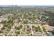 Scenic aerial view of the home with a neighborhood and a skyline in the background at 2616 11Th N St, St Petersburg, FL 33704