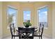 Bright breakfast nook surrounded by windows offering panoramic views of the water at 3236 Gulf Winds Cir, Hernando Beach, FL 34607