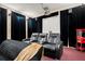 Home theater with reclining seating, a large screen, and a popcorn machine at 3236 Gulf Winds Cir, Hernando Beach, FL 34607