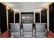 Home theater with plush seating, a large screen, and decorative lighting for an immersive viewing experience at 3236 Gulf Winds Cir, Hernando Beach, FL 34607