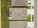Aerial view of the home showing the backyard and the patio at 33700 Hamilton Hill Ln, Wesley Chapel, FL 33545