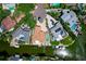 Stunning aerial view of waterfront homes with pools, private docks, and lush landscaping on a sunny day at 3691 Center Cir, Largo, FL 33774