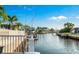 A view of the waterway and surrounding homes from the property's private dock at 3691 Center Cir, Largo, FL 33774