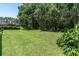 Expansive backyard with lush green grass and mature trees, perfect for outdoor activities at 4049 Wellington Pkwy, Palm Harbor, FL 34685