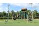 Community playground for , featuring slides, ladders, and green turf at 4049 Wellington Pkwy, Palm Harbor, FL 34685