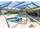 Relaxing screened-in pool and spa area with comfortable seating and lush landscaping at 4049 Wellington Pkwy, Palm Harbor, FL 34685