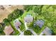 Aerial view of a neighborhood featuring homes with pools and lush greenery, offering a serene setting at 414 Summit Chase Dr, Valrico, FL 33594