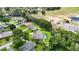 Aerial view features a well-kept home near a park, surrounded by green spaces and mature trees at 414 Summit Chase Dr, Valrico, FL 33594