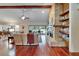 Comfortable living room with a striking stone fireplace and built-in bookshelves at 414 Summit Chase Dr, Valrico, FL 33594