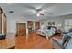Spacious bedroom with wood floor, vaulted ceiling and a ceiling fan at 414 Summit Chase Dr, Valrico, FL 33594