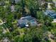 Aerial view of the house surrounded by lush greenery, mature trees and featuring a screened pool area at 4611 Ackerly Way, Brandon, FL 33511