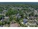 Aerial view of a home with a swimming pool in a serene neighborhood with mature trees at 4611 Ackerly Way, Brandon, FL 33511