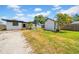 This exterior view shows a spacious backyard and shed, all complemented by lush greenery at 4684 72 N Ave, Pinellas Park, FL 33781