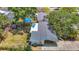 Aerial view of the property showcasing the fenced backyard with a pool at 4915 Chariton Ave, Tampa, FL 33603