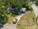 Exterior aerial view of a charming home with a spacious yard, mature trees, and a driveway with a parked car at 5106 15Th S Ave, Gulfport, FL 33707