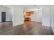 Bright dining area featuring wood-look floors and kitchen access at 5115 Stonehaven Ct, Tampa, FL 33624