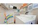 Practical laundry room equipped with a washer, dryer, and ample storage space at 600 71St Ave # 16, St Pete Beach, FL 33706