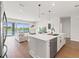 Bright kitchen featuring a large island, stainless steel appliances, and modern fixtures at 6123 Golden Nettle Dr, Apollo Beach, FL 33572