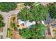 Overhead view of the home features the pool, generous lot and lush landscaping in a suburban neighborhood at 613 Sportsman Park Dr, Seffner, FL 33584