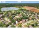 Community aerial emphasizing tree coverage, single Gathering homes, and surrounding community at 613 Sportsman Park Dr, Seffner, FL 33584