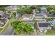 Aerial view of a neighborhood featuring well-maintained homes with green lawns and mature trees at 10110 Pepperidge Ct, Tampa, FL 33615