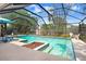 Sparkling pool surrounded by a screened enclosure and lush landscaping at 107 Halton Cir, Seffner, FL 33584
