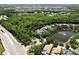 Stunning aerial view of a lakefront community surrounded by lush greenery and mature trees at 11723 Gothic Ln, Tampa, FL 33626