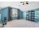 Bright room with vaulted ceilings, ceiling fan and large windows providing plenty of natural light at 16104 Bridgedale Dr, Lithia, FL 33547