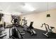 The fitness center features stationary bikes, treadmills, and elliptical machines for exercising at 19029 Us Highway 19 N # 5-14, Clearwater, FL 33764