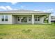 Home exterior featuring a covered patio and spacious backyard at 19819 Tattnall Way, Brooksville, FL 34601