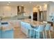 Modern kitchen featuring white cabinetry, stainless steel appliances, and a large island with seating at 2010 20Th Avenue Pkwy, Indian Rocks Beach, FL 33785