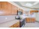 The kitchen features modern stainless steel appliances, wood cabinets, and ample counter space at 22943 Sills Loop, Land O Lakes, FL 34639