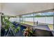 Enclosed lanai featuring various houseplants and outdoor furniture, perfect for relaxation and entertainment at 22943 Sills Loop, Land O Lakes, FL 34639