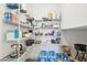 Walk-in pantry featuring ample shelving for food and supply storage at 33287 Sycamore Leaf Dr, Wesley Chapel, FL 33545