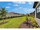 Lush backyard featuring manicured lawn and landscape and privacy fence at 4795 Freccia Loop, Wesley Chapel, FL 33543