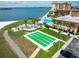 Community shuffleboard court, pool, spa and recreation facilities with water access at 4900 Brittany S Dr # 613, St Petersburg, FL 33715