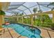 Inviting screened pool area surrounded by tropical greenery and clear blue skies at 6468 Rubia Cir, Apollo Beach, FL 33572