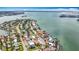 An aerial shot of a residential community near a beautiful waterfront area at 7125 S Shore S Dr, St Petersburg, FL 33707