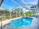 Enclosed pool with a tile surround, spa, and a clear blue sky overhead providing a luxurious backyard experience at 9929 Bay Dr, Gibsonton, FL 33534