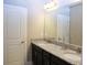 Bathroom with double sinks and granite countertop, reflecting natural light at 10431 Alcon Blue Dr, Riverview, FL 33578