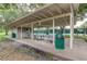 Community picnic pavilion with picnic tables and restrooms, adjacent to tennis courts and surrounded by trees and grass at 11641 Branch Mooring Dr, Tampa, FL 33635