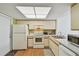 Spacious kitchen with white cabinetry, modern appliances, and natural light from a skylight at 1944 Hastings Ln, Clearwater, FL 33763