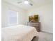 Inviting bedroom featuring neutral-toned walls, plush carpeting, and a modern dresser with a mounted TV at 33488 Elm Hill Br, Wesley Chapel, FL 33545