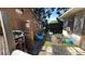 Backyard featuring sheds, storage, and a mix of gravel and grass at 3424 16Th E St, Bradenton, FL 34208