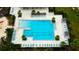 A large, rectangular community pool featuring lounge chairs and umbrellas at 4023 Wild Senna Blvd, Tampa, FL 33619