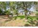 Landscaped backyard with brick firepit, patio, and surrounding lush greenery at 4205 N Suwanee Ave, Tampa, FL 33603