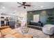 Inviting open-concept layout connecting the cozy living room, dining area and modern kitchen at 4205 N Suwanee Ave, Tampa, FL 33603